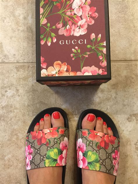 ioffer gucci bloom slides|gucci floral slides outfit.